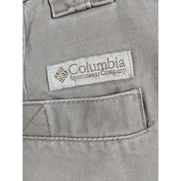 Columbia Shorts Mens Large Cotton Canvas Cargo Trail Hiking Outdoor Beige - Picture 12 of 16